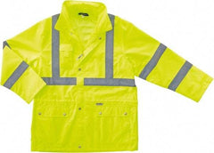 Ergodyne - Size 5XL Cold Weather & High Visibility Jacket - Lime, Polyester, Zipper, Snaps Closure - Apex Tool & Supply