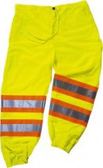 Ergodyne - Size S/M Polyester High-Visibility Pants - Drawstring Closure, No Pockets, 39" Waist, 34" Inseam, Lime - Apex Tool & Supply