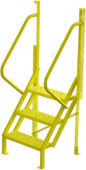TRI-ARC - 72" 3 Step Configurable Crossover Ladder - 50° Incline, 1,000 Lb Capacity, 30" Platform Height, 30" Base Width x 27" Base Depth, Perforated Tread - Apex Tool & Supply