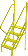 TRI-ARC - 82" 4 Step Configurable Crossover Ladder - 50° Incline, 1,000 Lb Capacity, 40" Platform Height, 30" Base Width x 35-1/2" Base Depth, Perforated Tread - Apex Tool & Supply