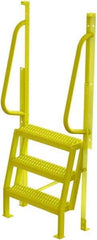 TRI-ARC - 72" 3 Step Configurable Crossover Ladder - 75° Incline, 1,000 Lb Capacity, 30" Platform Height, 30" Base Width x 18" Base Depth, Serrated - Apex Tool & Supply