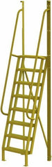 TRI-ARC - 122" 8 Step Configurable Crossover Ladder - 75° Incline, 1,000 Lb Capacity, 80" Platform Height, 30" Base Width x 30-1/2" Base Depth, Serrated - Apex Tool & Supply