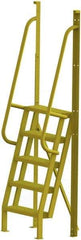 TRI-ARC - 92" 5 Step Configurable Crossover Ladder - 75° Incline, 1,000 Lb Capacity, 50" Platform Height, 30" Base Width x 23" Base Depth, Serrated - Apex Tool & Supply
