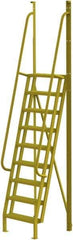 TRI-ARC - 132" 9 Step Configurable Crossover Ladder - 75° Incline, 1,000 Lb Capacity, 90" Platform Height, 30" Base Width x 33" Base Depth, Perforated Tread - Apex Tool & Supply