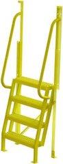 TRI-ARC - 82" 4 Step Configurable Crossover Ladder - 75° Incline, 1,000 Lb Capacity, 40" Platform Height, 30" Base Width x 20-1/2" Base Depth, Serrated - Apex Tool & Supply