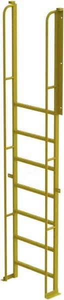 TRI-ARC - 132" 9 Step Configurable Crossover Ladder - 90° Incline, 1,000 Lb Capacity, 90" Platform Height, 30" Base Width x 15" Base Depth, Perforated Tread - Apex Tool & Supply