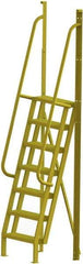 TRI-ARC - 112" 7 Step Configurable Crossover Ladder - 75° Incline, 1,000 Lb Capacity, 70" Platform Height, 30" Base Width x 28" Base Depth, Perforated Tread - Apex Tool & Supply