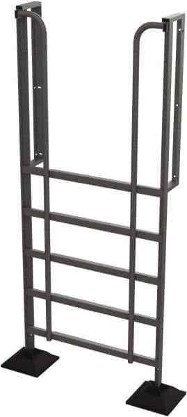 TRI-ARC - 102" 6 Step Configurable Rooftop Ladder - 90° Incline, 500 Lb Capacity, 60" Platform Height, 52-1/4" Base Width x 26" Base Depth, Perforated Tread - Apex Tool & Supply
