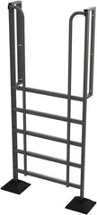 TRI-ARC - 102" 6 Step Configurable Rooftop Ladder - 90° Incline, 500 Lb Capacity, 60" Platform Height, 52-1/4" Base Width x 26" Base Depth, Perforated Tread - Apex Tool & Supply