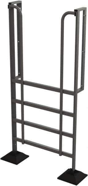TRI-ARC - 92" 5 Step Configurable Rooftop Ladder - 90° Incline, 500 Lb Capacity, 50" Platform Height, 52-1/4" Base Width x 26" Base Depth, Perforated Tread - Apex Tool & Supply