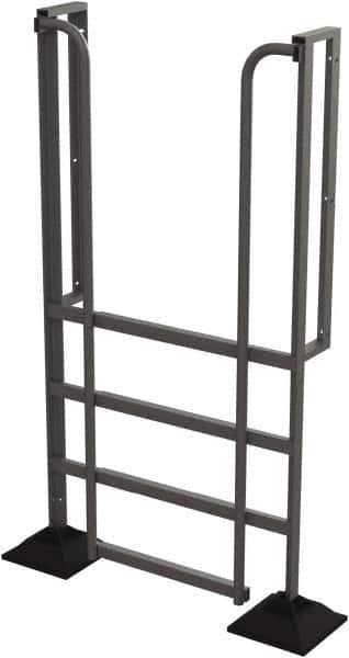 TRI-ARC - 82" 4 Step Configurable Rooftop Ladder - 90° Incline, 500 Lb Capacity, 40" Platform Height, 52-1/4" Base Width x 26" Base Depth, Perforated Tread - Apex Tool & Supply