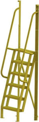 TRI-ARC - 102" 6 Step Configurable Crossover Ladder - 75° Incline, 1,000 Lb Capacity, 60" Platform Height, 30" Base Width x 25-1/2" Base Depth, Perforated Tread - Apex Tool & Supply