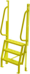TRI-ARC - 72" 3 Step Configurable Crossover Ladder - 75° Incline, 1,000 Lb Capacity, 30" Platform Height, 30" Base Width x 18" Base Depth, Perforated Tread - Apex Tool & Supply