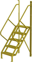 TRI-ARC - 92" 5 Step Configurable Crossover Ladder - 50° Incline, 1,000 Lb Capacity, 50" Platform Height, 30" Base Width x 44" Base Depth, Serrated - Apex Tool & Supply