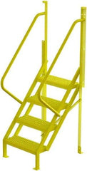 TRI-ARC - 82" 4 Step Configurable Crossover Ladder - 50° Incline, 1,000 Lb Capacity, 40" Platform Height, 30" Base Width x 35-1/2" Base Depth, Serrated - Apex Tool & Supply