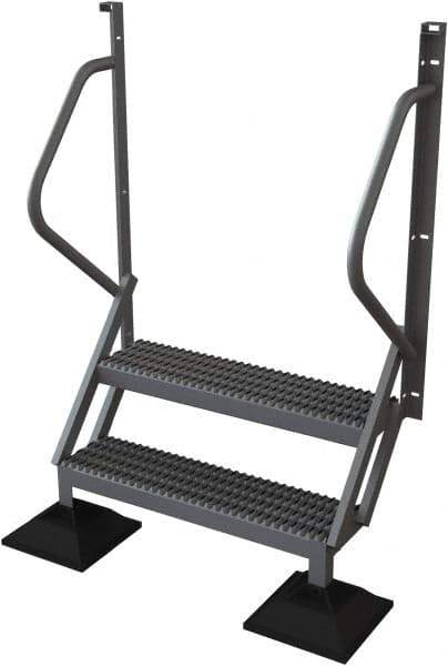 TRI-ARC - 62" 2 Step Configurable Rooftop Ladder - 50° Incline, 500 Lb Capacity, 20" Platform Height, 46-1/4" Base Width x 20" Base Depth, Serrated - Apex Tool & Supply