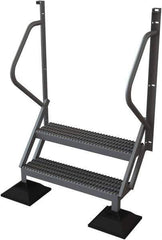 TRI-ARC - 62" 2 Step Configurable Rooftop Ladder - 50° Incline, 500 Lb Capacity, 20" Platform Height, 46-1/4" Base Width x 20" Base Depth, Serrated - Apex Tool & Supply