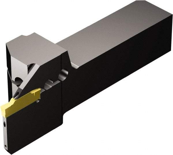 Sandvik Coromant - QS, Internal or External, Left Hand, 1" Max Depth of Cut, Indexable Grooving Tool Holder - N123H2-0400-0004-TF Insert Compatibility, 1" Shank Height, 1" Shank Width, 4.9693" OAL, Through Coolant - Apex Tool & Supply
