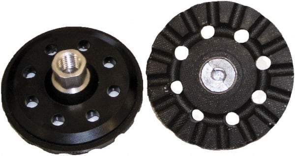 3M - 4" Diam Disc Backing Pad - 5/8" Shank Diam, Hard Density, 15,000 RPM, Roloc TR Compatible - Apex Tool & Supply