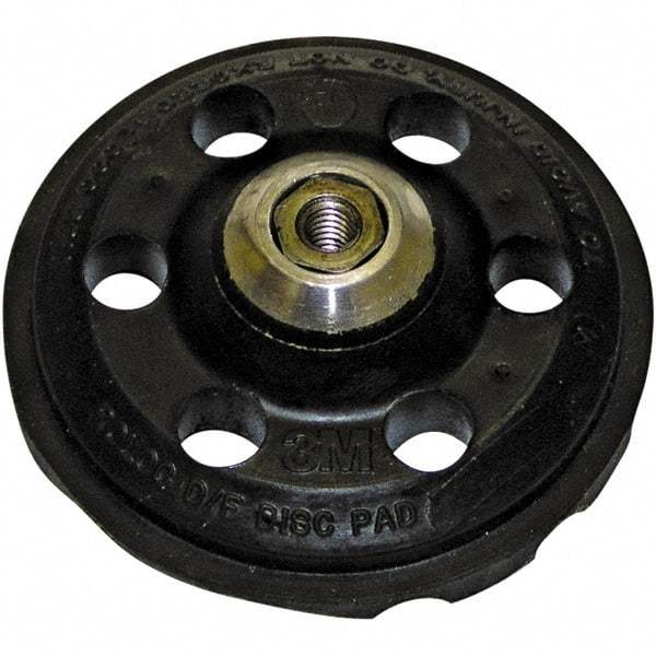 3M - 3" Diam Disc Backing Pad - 1/4" Shank Diam, Hard Density, 12,000 RPM, Roloc TS Compatible - Apex Tool & Supply