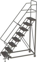 TRI-ARC - 116" 8 Step Configurable Rolling Ladder - 50° Incline, 450 Lb Capacity, 80" Platform Height, 35" Base Width x 64" Base Depth, Serrated - Apex Tool & Supply