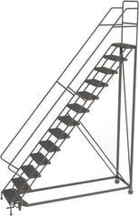 TRI-ARC - 166" 13 Step Configurable Rolling Ladder - 56° Incline, 450 Lb Capacity, 130" Platform Height, 39" Base Width x 97" Base Depth, Serrated - Apex Tool & Supply
