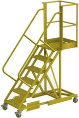 TRI-ARC - 102" 6 Step Configurable Cantilever Ladder - Supported, 300 Lb Capacity, 60" Platform Height, 30" Base Width x 72" Base Depth, Perforated Tread - Apex Tool & Supply