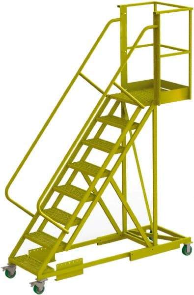 TRI-ARC - 122" 8 Step Configurable Cantilever Ladder - Supported, 300 Lb Capacity, 80" Platform Height, 30" Base Width x 89" Base Depth, Perforated Tread - Apex Tool & Supply
