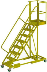 TRI-ARC - 122" 8 Step Configurable Cantilever Ladder - Supported, 300 Lb Capacity, 80" Platform Height, 30" Base Width x 89" Base Depth, Perforated Tread - Apex Tool & Supply