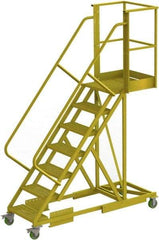 TRI-ARC - 112" 7 Step Configurable Cantilever Ladder - Supported, 300 Lb Capacity, 70" Platform Height, 30" Base Width x 81" Base Depth, Perforated Tread - Apex Tool & Supply