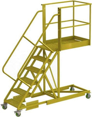 TRI-ARC - 102" 6 Step Configurable Cantilever Ladder - Supported, 300 Lb Capacity, 60" Platform Height, 30" Base Width x 92" Base Depth, Serrated - Apex Tool & Supply