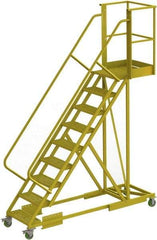 TRI-ARC - 132" 9 Step Configurable Cantilever Ladder - Supported, 300 Lb Capacity, 90" Platform Height, 30" Base Width x 97" Base Depth, Perforated Tread - Apex Tool & Supply