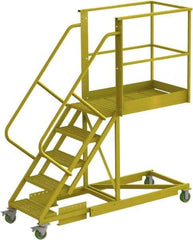 TRI-ARC - 92" 5 Step Configurable Cantilever Ladder - Supported, 300 Lb Capacity, 50" Platform Height, 30" Base Width x 84" Base Depth, Serrated - Apex Tool & Supply