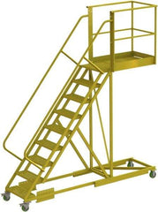 TRI-ARC - 132" 9 Step Configurable Cantilever Ladder - Supported, 300 Lb Capacity, 90" Platform Height, 30" Base Width x 117" Base Depth, Perforated Tread - Apex Tool & Supply