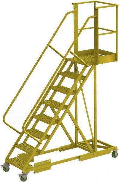 TRI-ARC - 122" 8 Step Configurable Cantilever Ladder - Supported, 300 Lb Capacity, 80" Platform Height, 30" Base Width x 89" Base Depth, Serrated - Apex Tool & Supply
