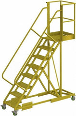 TRI-ARC - 122" 8 Step Configurable Cantilever Ladder - Supported, 300 Lb Capacity, 80" Platform Height, 30" Base Width x 89" Base Depth, Serrated - Apex Tool & Supply