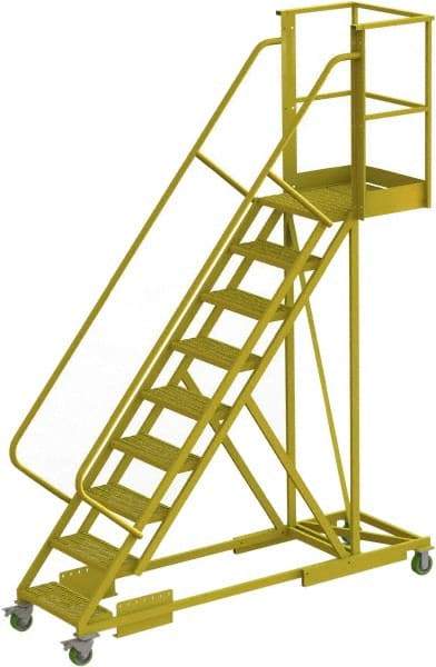 TRI-ARC - 132" 9 Step Configurable Cantilever Ladder - Supported, 300 Lb Capacity, 90" Platform Height, 30" Base Width x 97" Base Depth, Serrated - Apex Tool & Supply