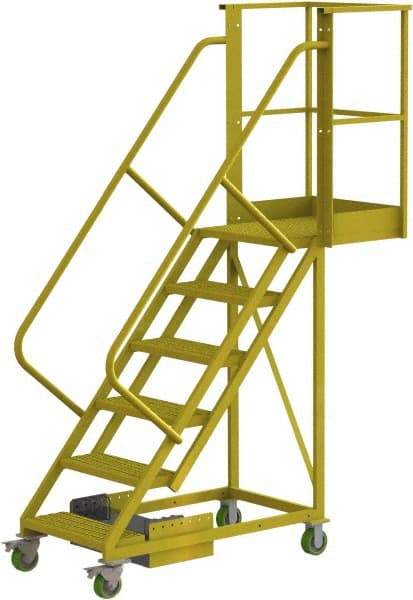 TRI-ARC - 102" 6 Step Configurable Cantilever Ladder - Unsupported, 300 Lb Capacity, 60" Platform Height, 30" Base Width x 72" Base Depth, Perforated Tread - Apex Tool & Supply