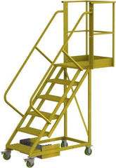 TRI-ARC - 102" 6 Step Configurable Cantilever Ladder - Unsupported, 300 Lb Capacity, 60" Platform Height, 30" Base Width x 72" Base Depth, Perforated Tread - Apex Tool & Supply
