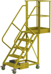 TRI-ARC - 92" 5 Step Configurable Cantilever Ladder - Unsupported, 300 Lb Capacity, 50" Platform Height, 30" Base Width x 64" Base Depth, Perforated Tread - Apex Tool & Supply