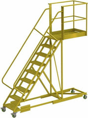TRI-ARC - 132" 9 Step Configurable Cantilever Ladder - Supported, 300 Lb Capacity, 90" Platform Height, 30" Base Width x 117" Base Depth, Serrated - Apex Tool & Supply