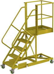 TRI-ARC - 92" 5 Step Configurable Cantilever Ladder - Supported, 300 Lb Capacity, 50" Platform Height, 30" Base Width x 74" Base Depth, Serrated - Apex Tool & Supply