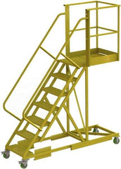 TRI-ARC - 112" 7 Step Configurable Cantilever Ladder - Supported, 300 Lb Capacity, 70" Platform Height, 30" Base Width x 91" Base Depth, Serrated - Apex Tool & Supply