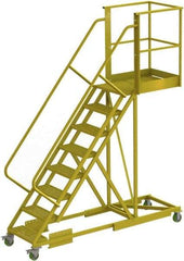 TRI-ARC - 122" 8 Step Configurable Cantilever Ladder - Supported, 300 Lb Capacity, 80" Platform Height, 30" Base Width x 99" Base Depth, Serrated - Apex Tool & Supply