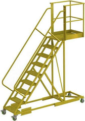 TRI-ARC - 132" 9 Step Configurable Cantilever Ladder - Supported, 300 Lb Capacity, 90" Platform Height, 30" Base Width x 107" Base Depth, Serrated - Apex Tool & Supply