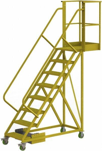 TRI-ARC - 122" 8 Step Configurable Cantilever Ladder - Unsupported, 300 Lb Capacity, 80" Platform Height, 30" Base Width x 89" Base Depth, Perforated Tread - Apex Tool & Supply