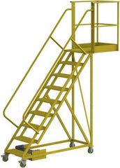 TRI-ARC - 132" 9 Step Configurable Cantilever Ladder - Unsupported, 300 Lb Capacity, 90" Platform Height, 30" Base Width x 97" Base Depth, Perforated Tread - Apex Tool & Supply