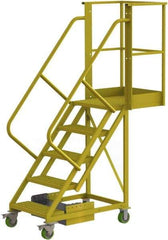 TRI-ARC - 92" 5 Step Configurable Cantilever Ladder - Unsupported, 300 Lb Capacity, 50" Platform Height, 30" Base Width x 64" Base Depth, Serrated - Apex Tool & Supply