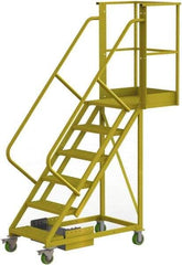 TRI-ARC - 102" 6 Step Configurable Cantilever Ladder - Unsupported, 300 Lb Capacity, 60" Platform Height, 30" Base Width x 72" Base Depth, Serrated - Apex Tool & Supply