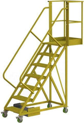 TRI-ARC - 112" 7 Step Configurable Cantilever Ladder - Unsupported, 300 Lb Capacity, 70" Platform Height, 30" Base Width x 81" Base Depth, Serrated - Apex Tool & Supply